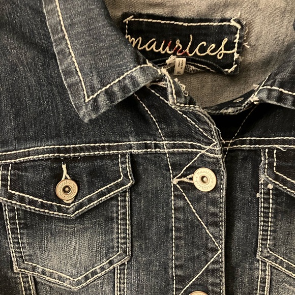 Maurices Dark Wash Stretch Denim Jean Jacket XL - Picture 2 of 6